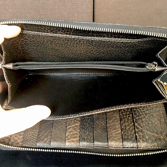 GUCCI Bamboo Zipper Pull GG Web Canvas and Leather Continental Wallet and Clutch - Picture 7 of 17